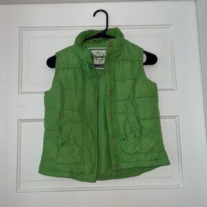 green puffer vest